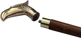 Antique Brass Design Head Handle Vintage Style Wooden Walking Cane Stick - WoodenTwist
